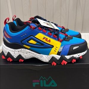 Fila Kids' Blue and Yellow Sneakers